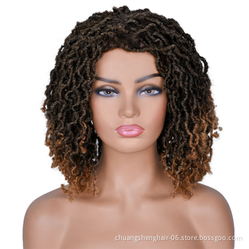 African Gypsy High temperature resistant fibres Wig Spring Twist Crochet Box Braid Synthetic Hair Faux Locs Wigs for black Women